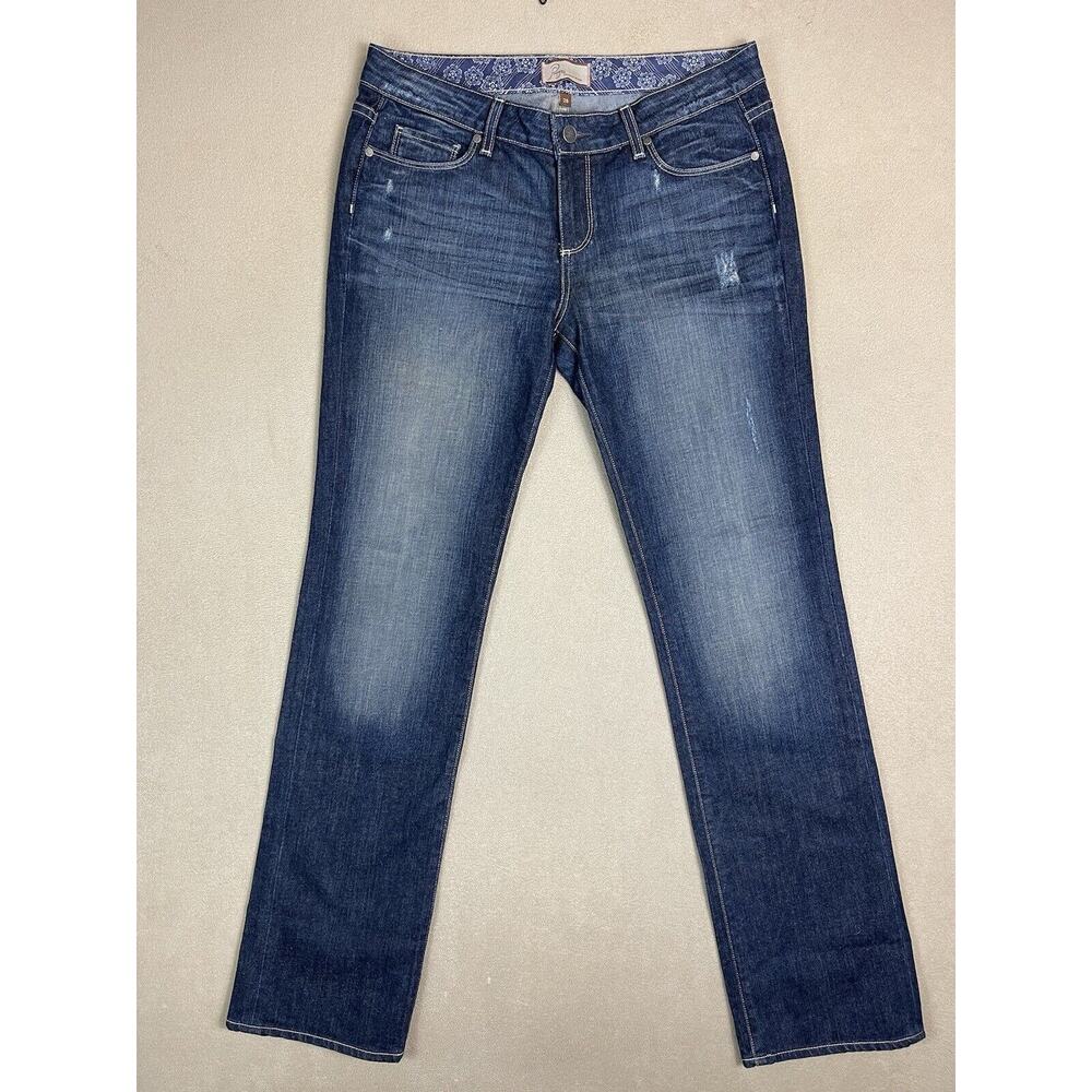 Paige Jeans Womens 28 Long Blue Jimmy Jimmy Mid Rise Straight Leg Distressed